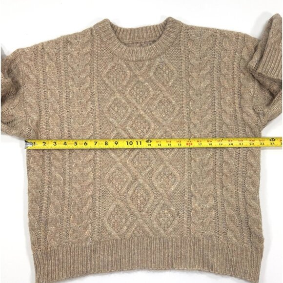 Daily Drills Womens Cable Knit Oversized Sweater Wool Alpaca Blend Sz XS Small - Picture 7 of 8